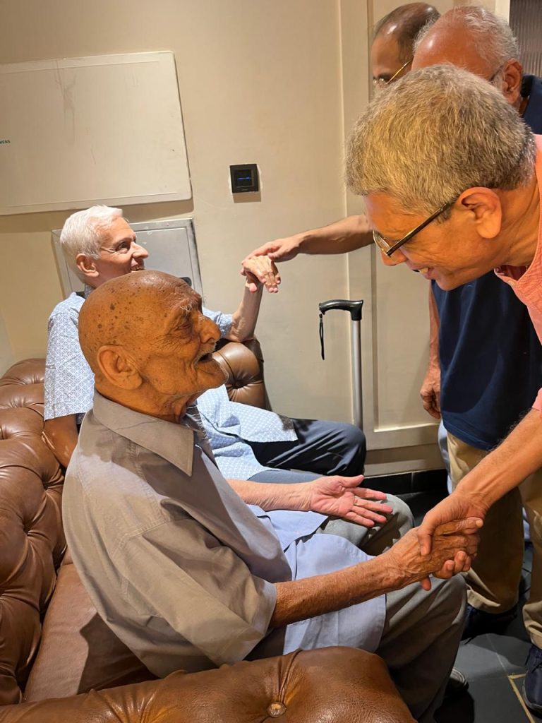 Retired sports Journalists interact with Kewal Kaushik and CS Ramachandran in New Delhi on October 5.